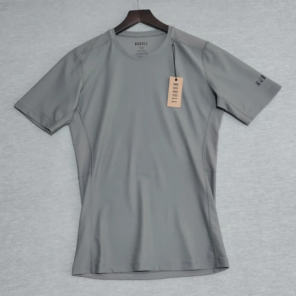 No Bull Men's Compression Shirt Men's Large Dark Grey Gym Workout Muscle Tee NWT